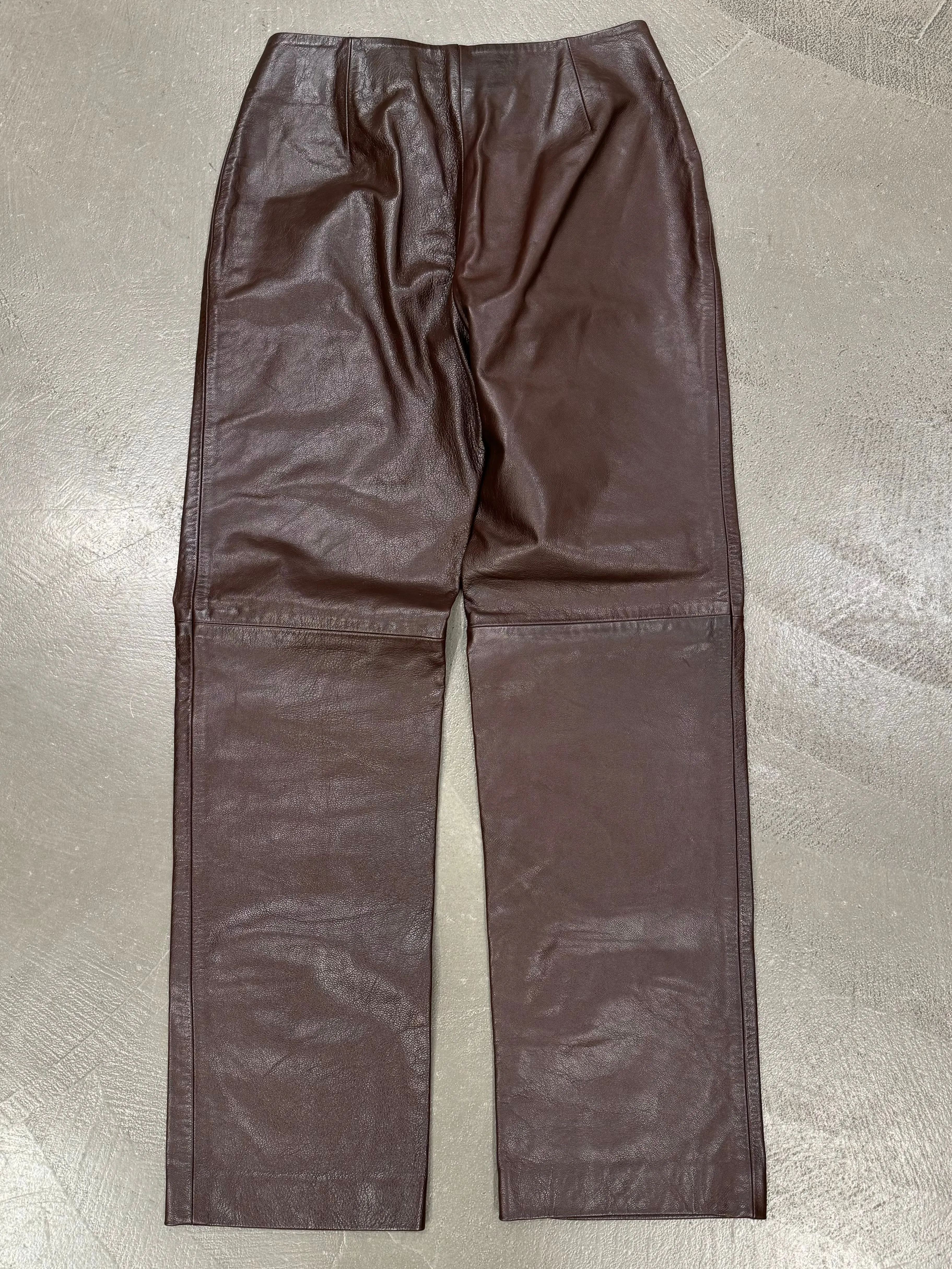 1990s Prada brown leather pants