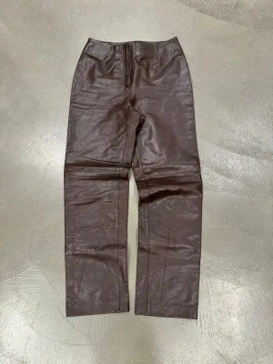1990s Prada brown leather pants