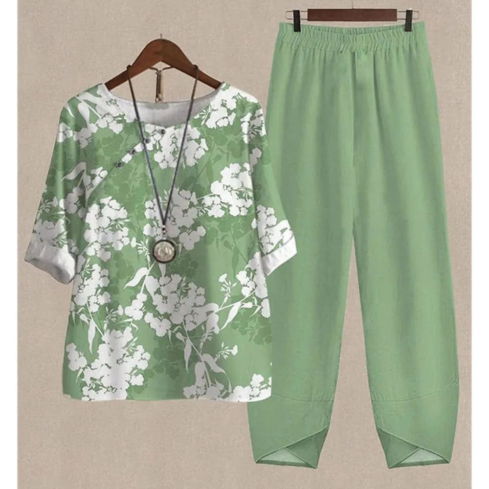 3D Digital Printing Irregular Trousers Half Sleeve Suit