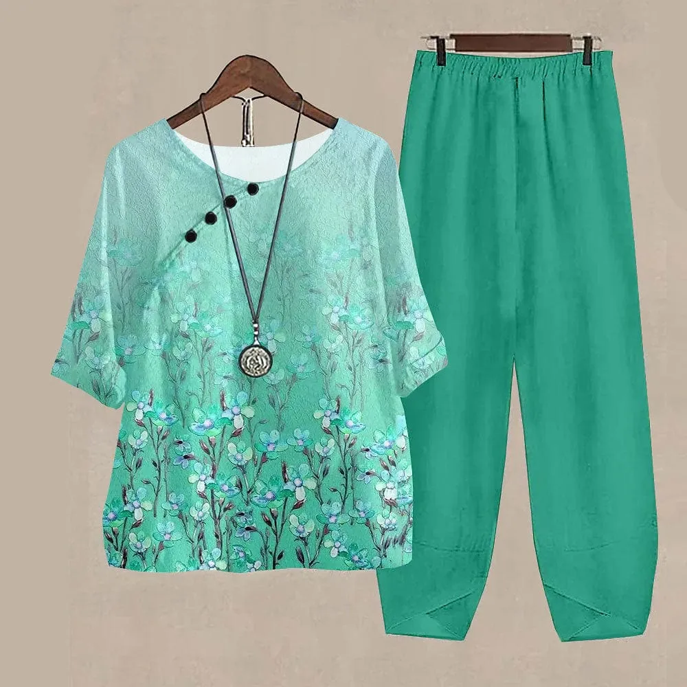 3D Digital Printing Irregular Trousers Half Sleeve Suit