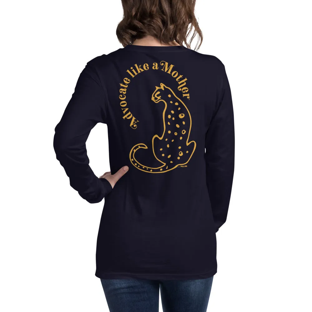 Advocate Like a Mother (Cheetah) Adult Unisex Long Sleeve Tee