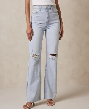 AERE Womens Organic Cotton High Straight Jeans Size 27
