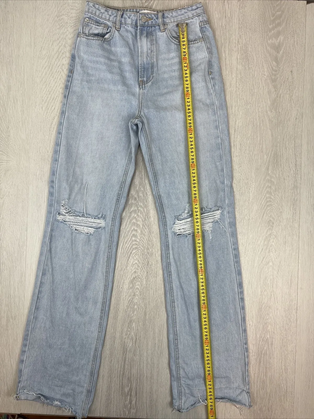 AERE Womens Organic Cotton High Straight Jeans Size 27