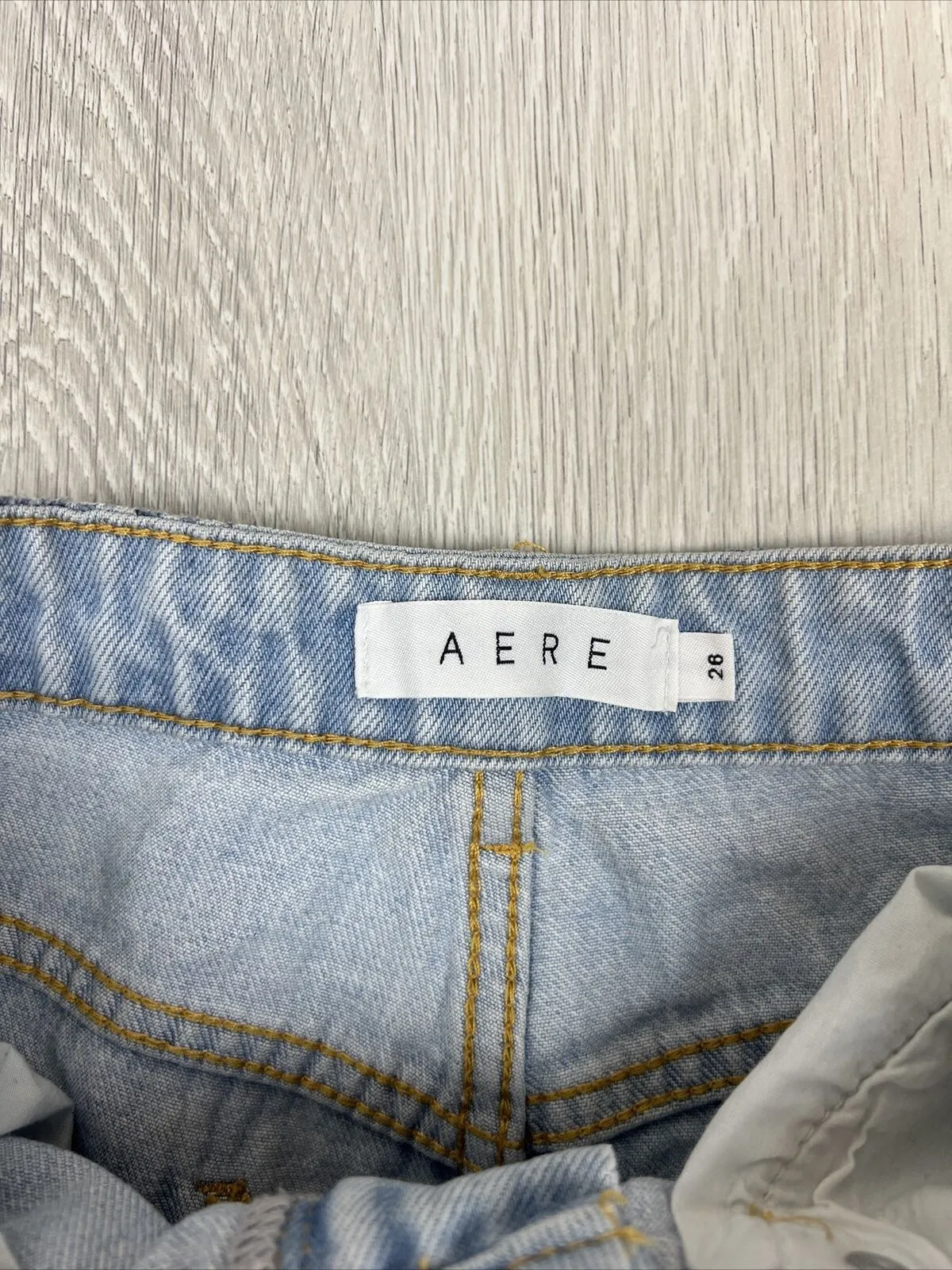 AERE Womens Organic Cotton High Straight Jeans Size 27