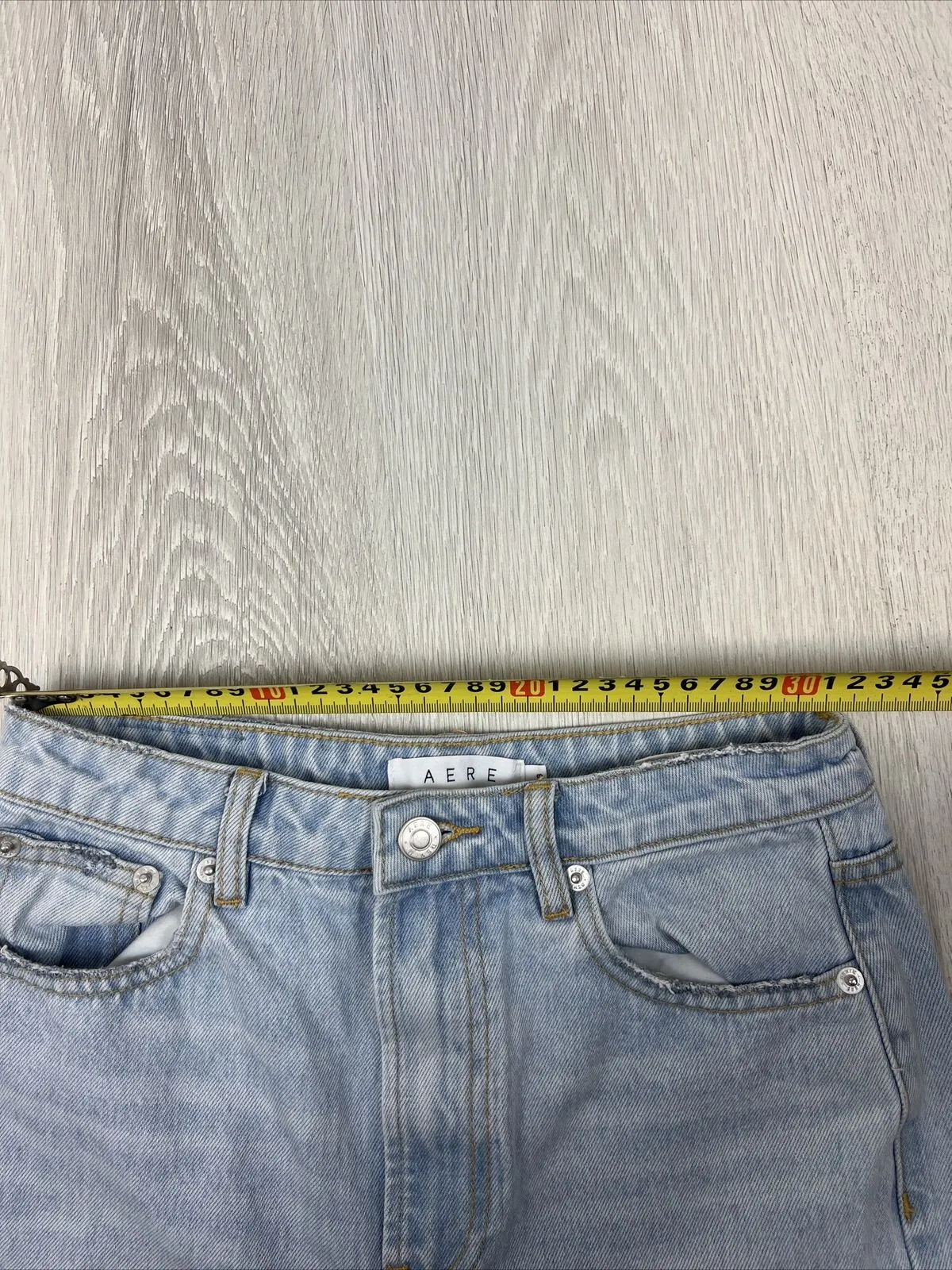 AERE Womens Organic Cotton High Straight Jeans Size 27