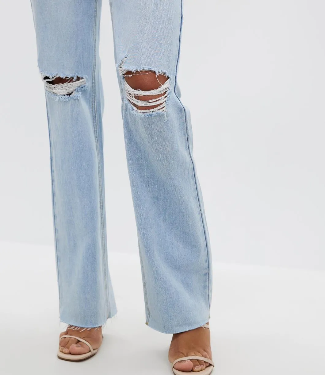 AERE Womens Organic Cotton High Straight Jeans Size 27