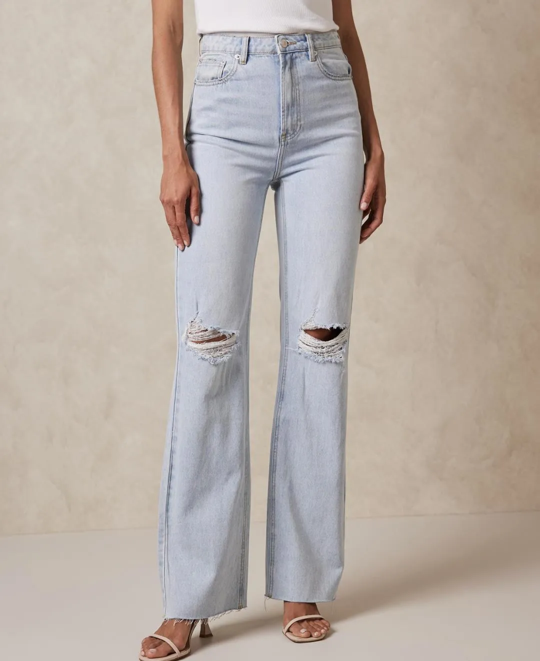 AERE Womens Organic Cotton High Straight Jeans Size 27