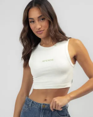 Afends Orchid Recycled Cropped Singlet OFF WHITE