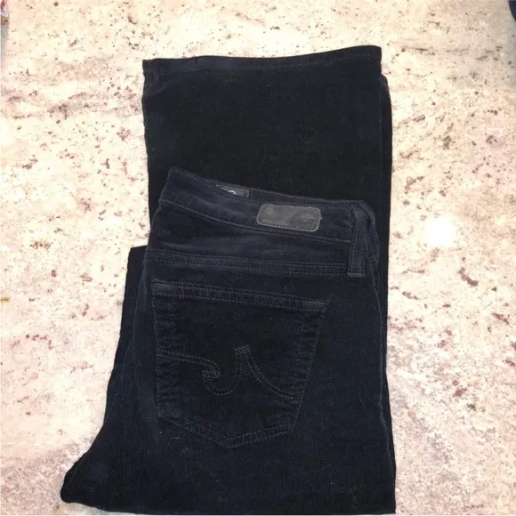 AG Black Corduroy Jeans Angel Boot 29R