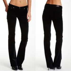 AG Black Corduroy Jeans Angel Boot 29R