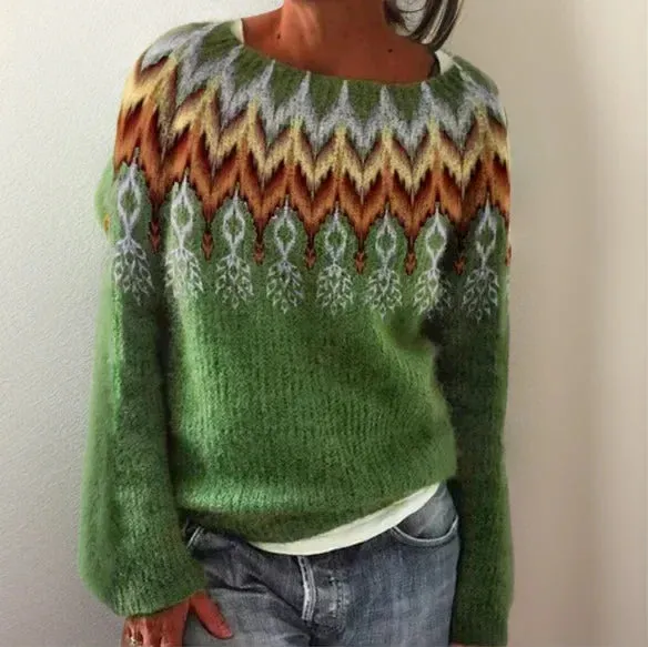 ALINA | Élégant Pull Géométrique Chic
