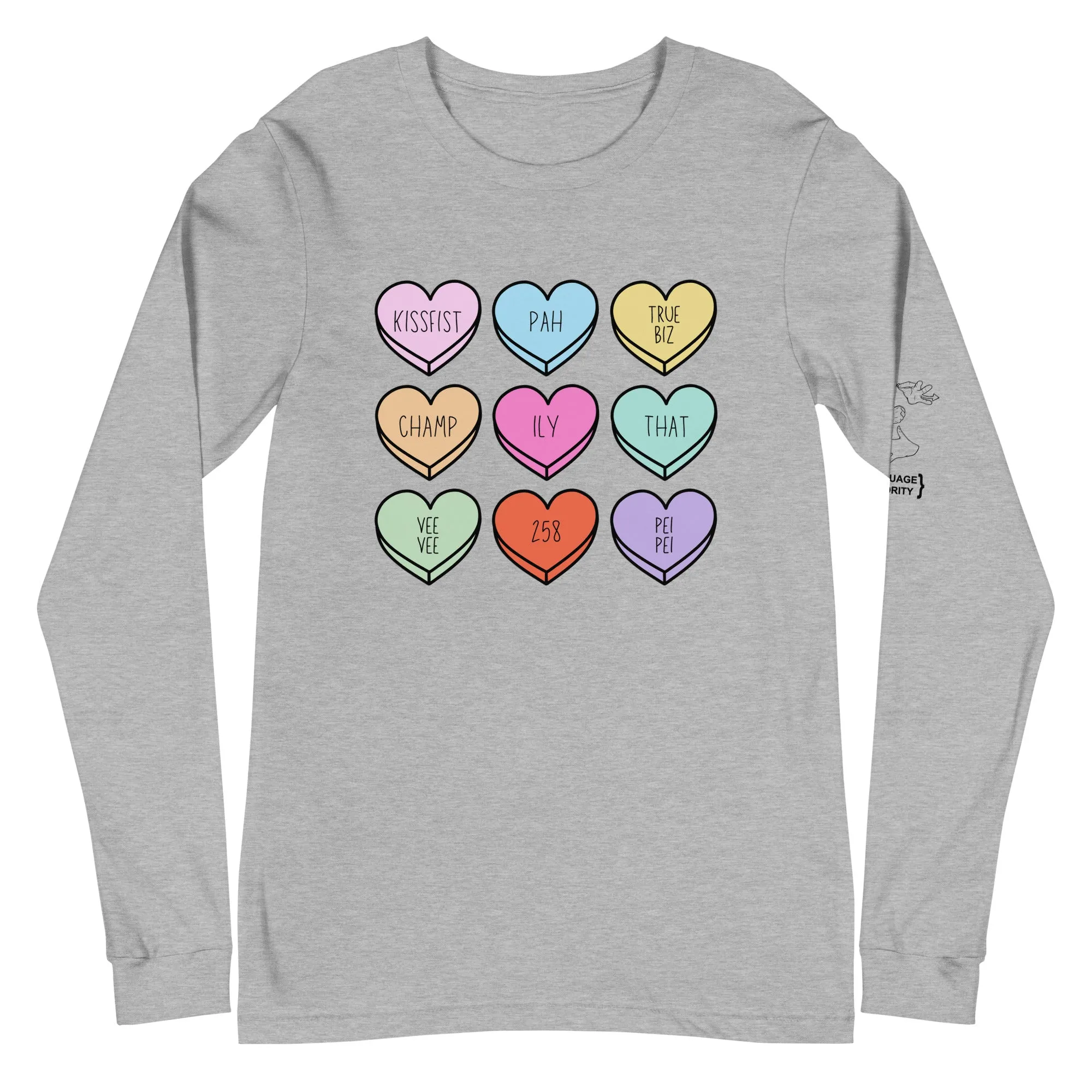 ASL Slang Hearts Long Sleeve Tee