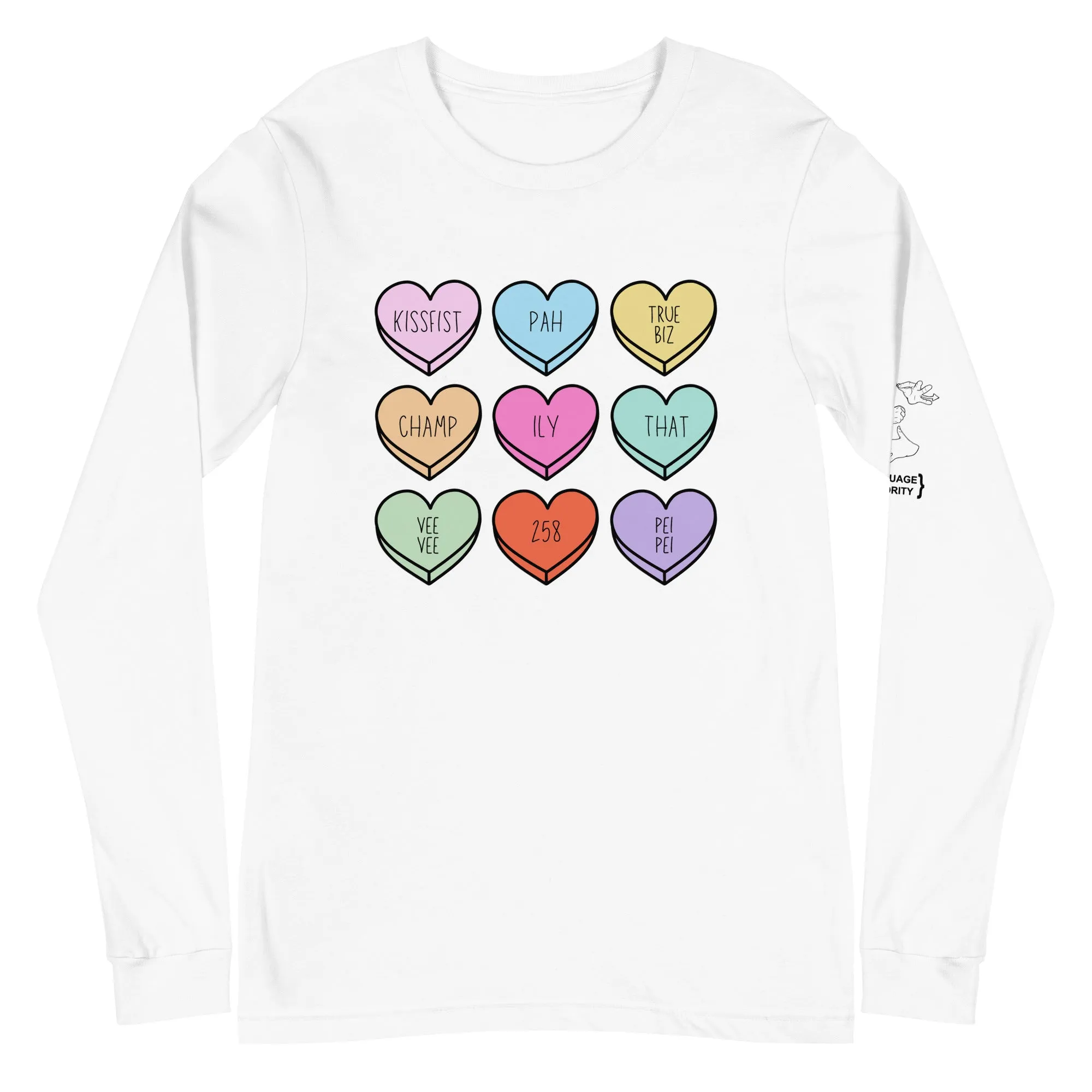 ASL Slang Hearts Long Sleeve Tee
