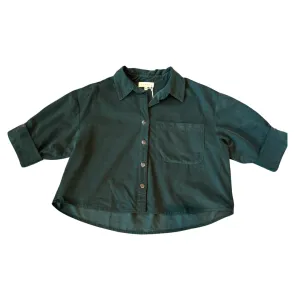 Aura Top in Green Corduroy