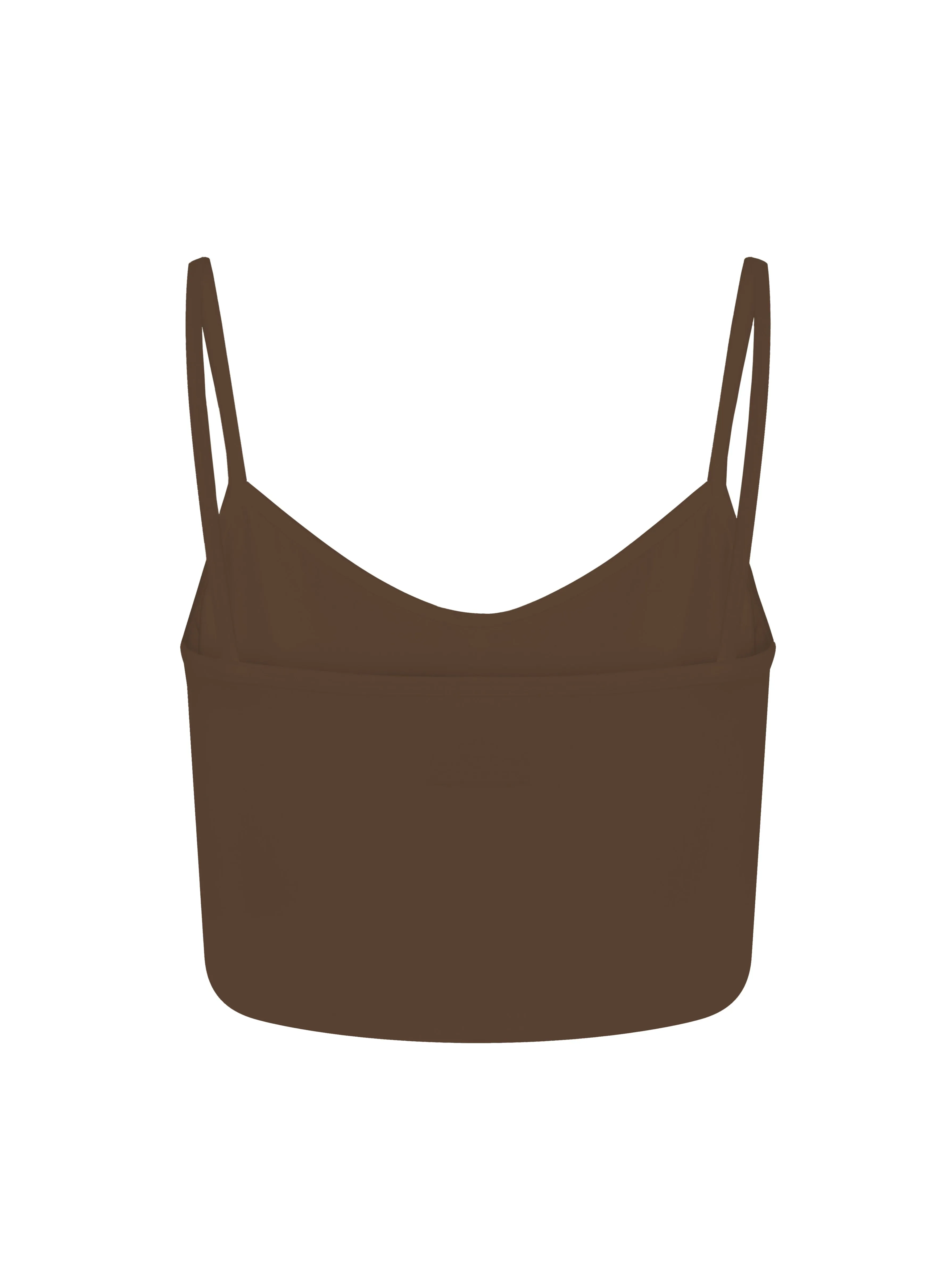 Bamboo Crop Layering Singlet - Cocoa