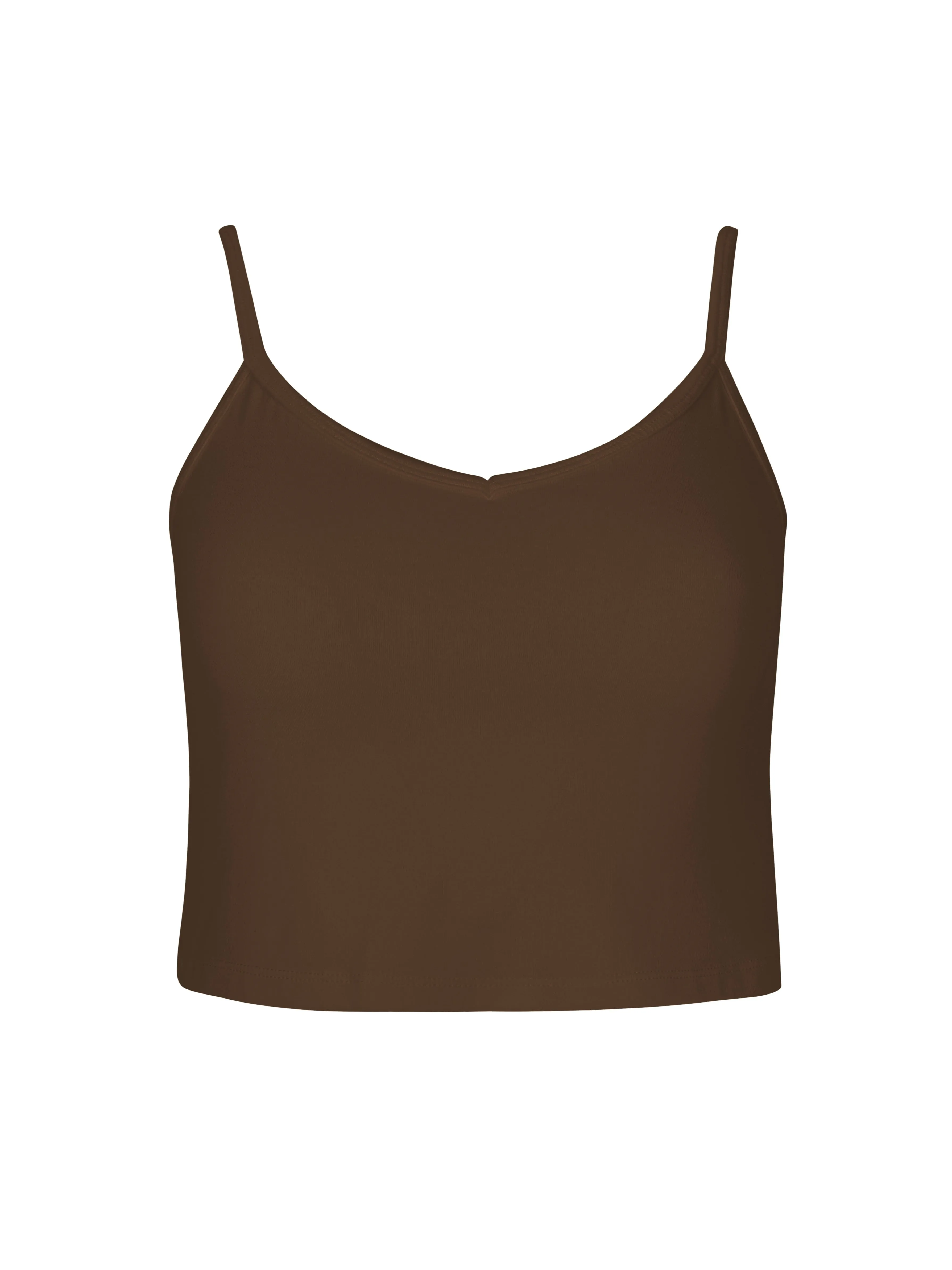 Bamboo Crop Layering Singlet - Cocoa