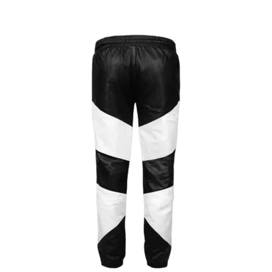 Black & White Leather Pant for Men
