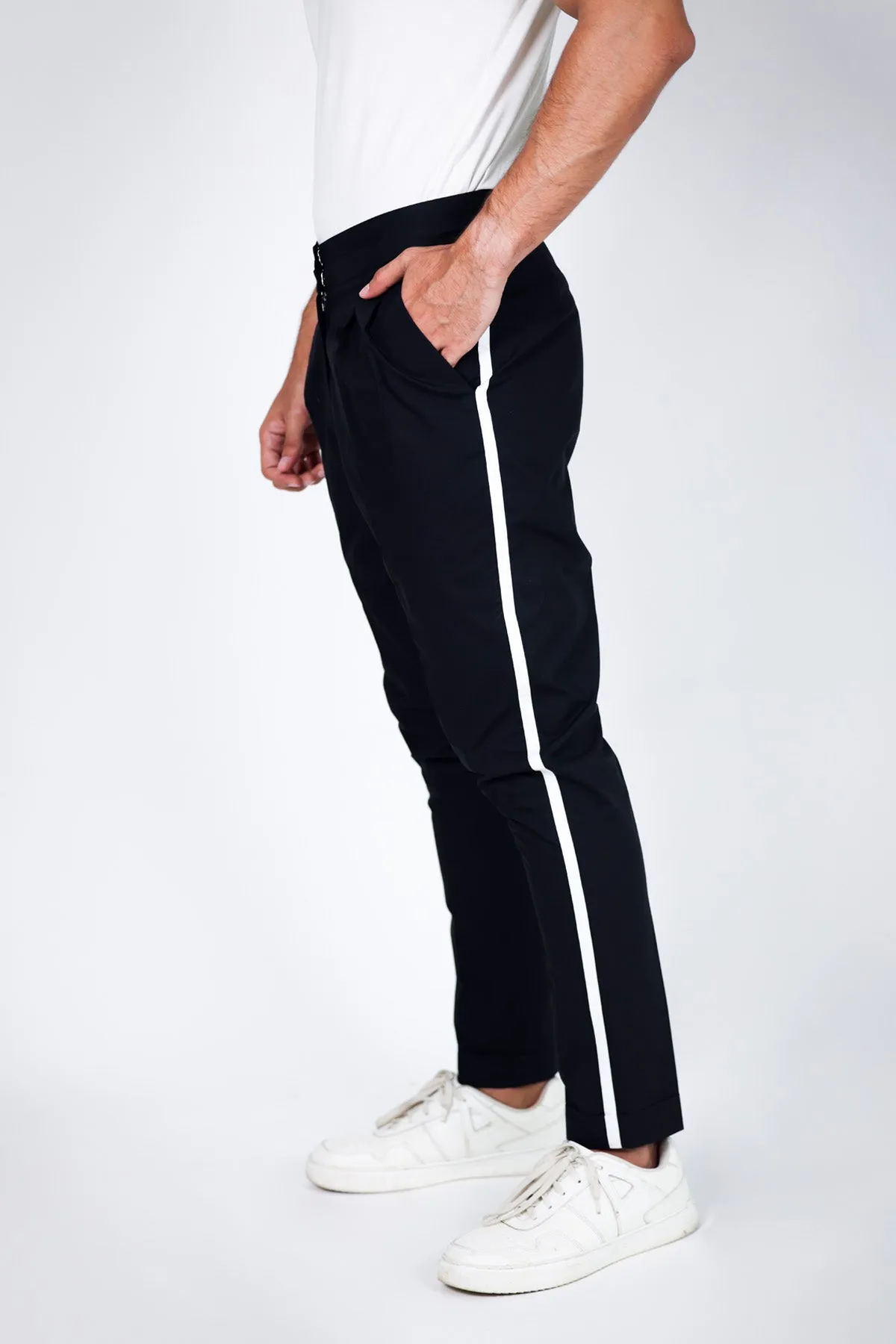 Black Cord Detail Trousers