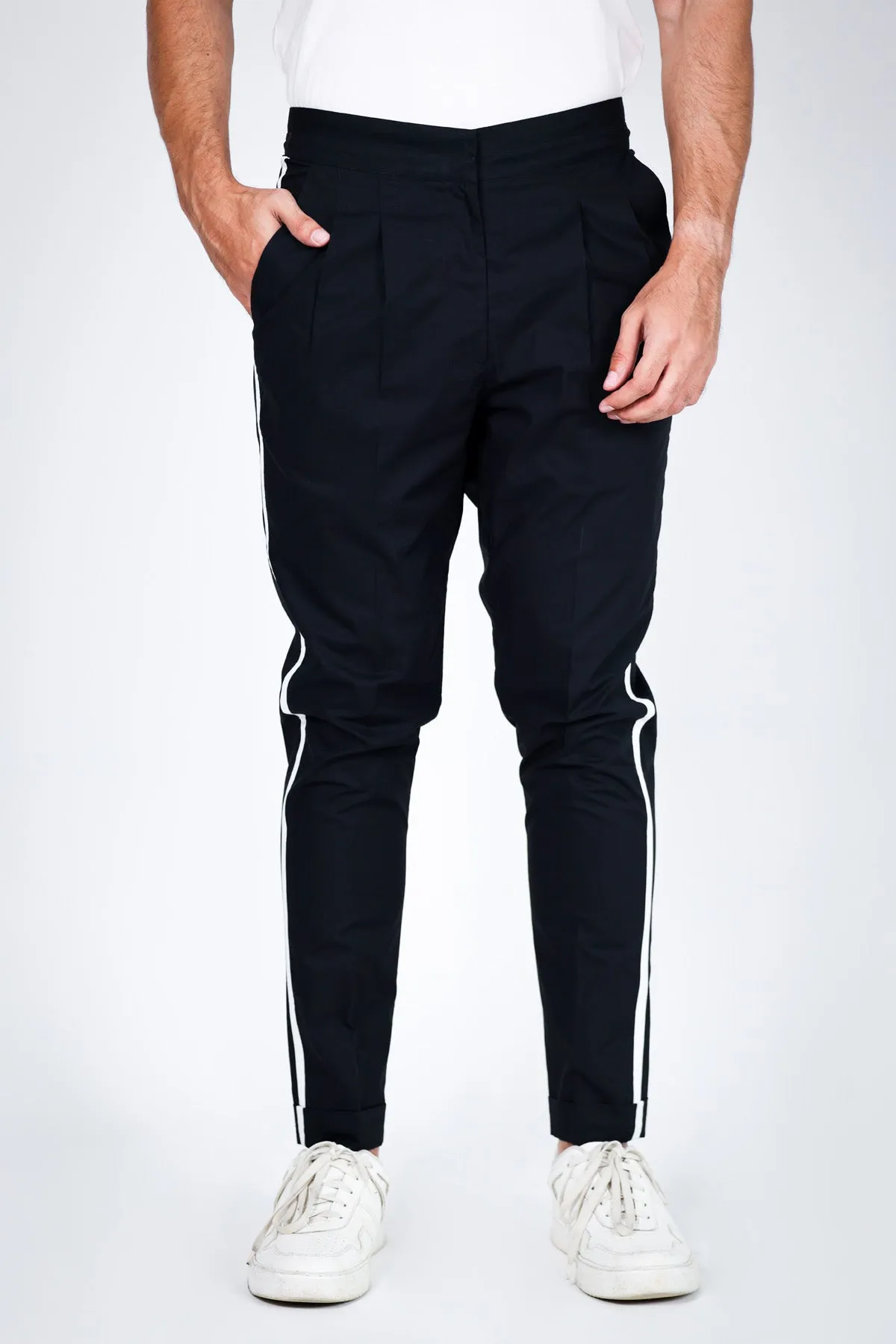 Black Cord Detail Trousers