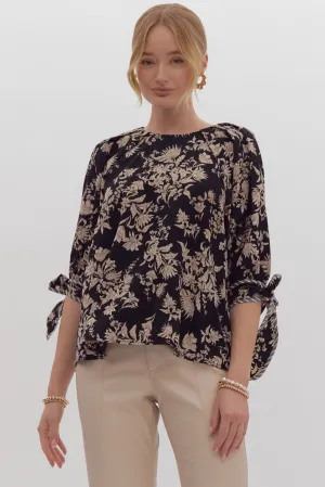 Black Floral Blouse