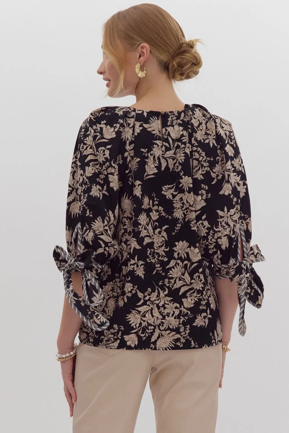 Black Floral Blouse