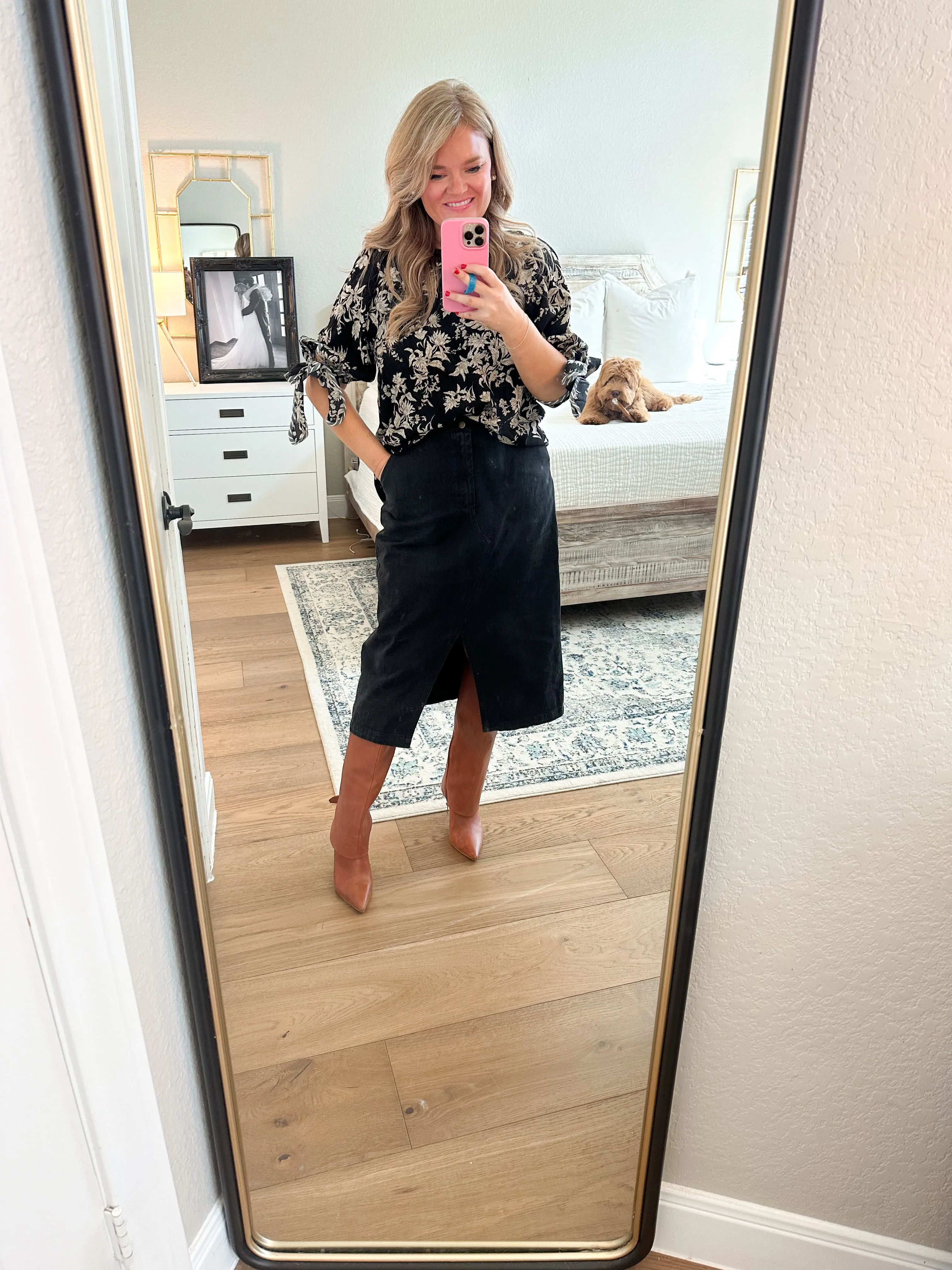 Black Floral Blouse