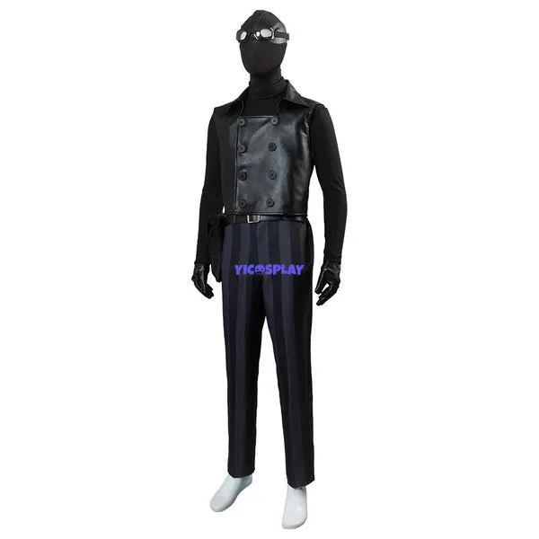 Black Noir Costume Cosplay Outfit With Goggles