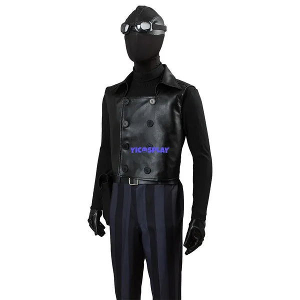 Black Noir Costume Cosplay Outfit With Goggles