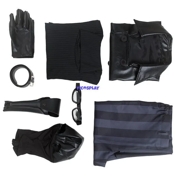 Black Noir Costume Cosplay Outfit With Goggles