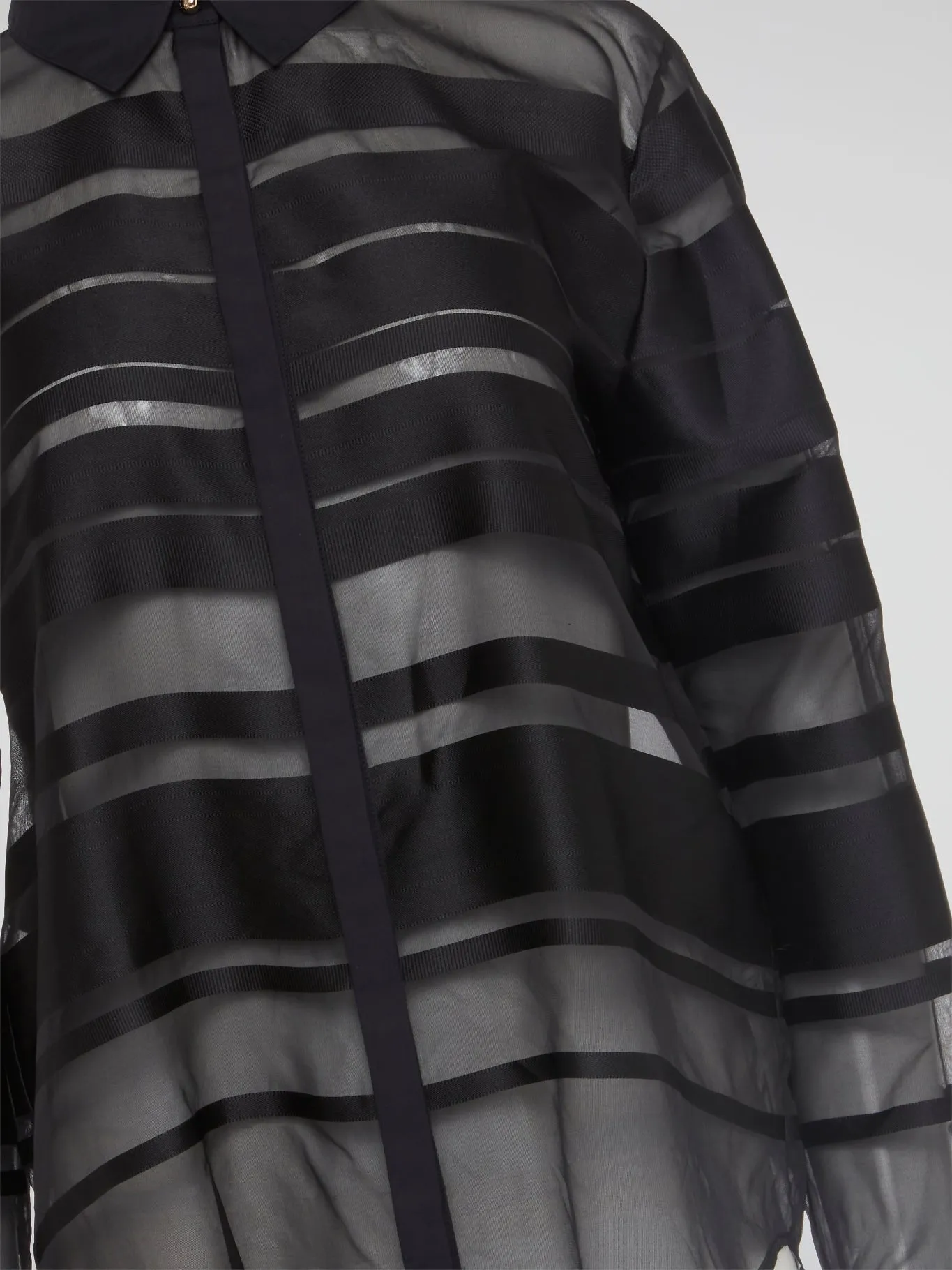 Black Sheer Panel Blouse