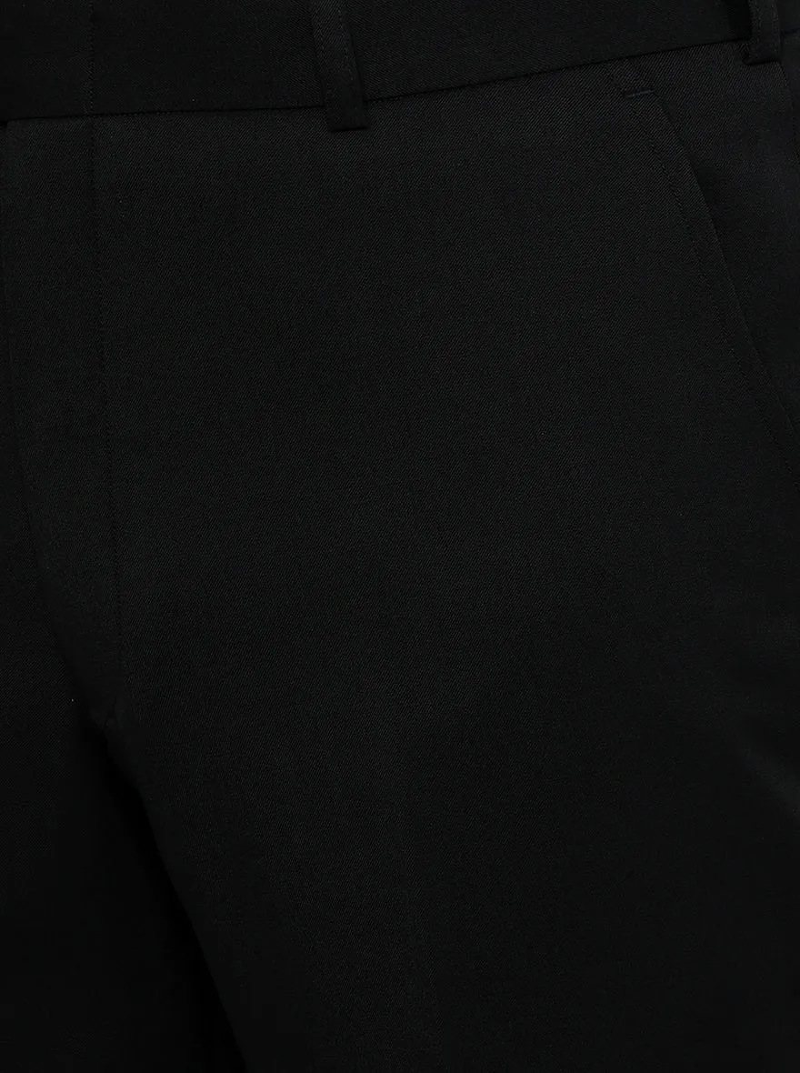 Black Solid Classic Fit Formal Trouser | JadeBlue