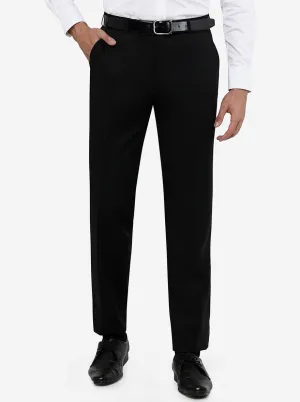 Black Solid Classic Fit Formal Trouser | JadeBlue