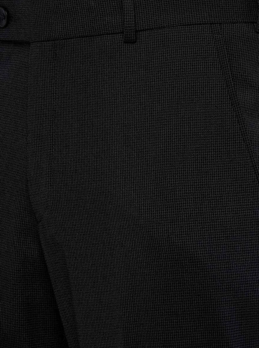 Black Solid Slim Fit Formal Trouser | JB Studio