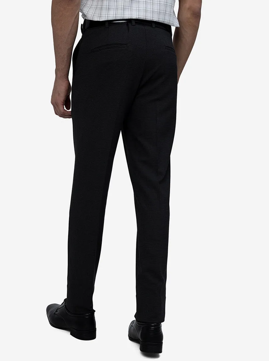 Black Solid Slim Fit Formal Trouser | JB Studio