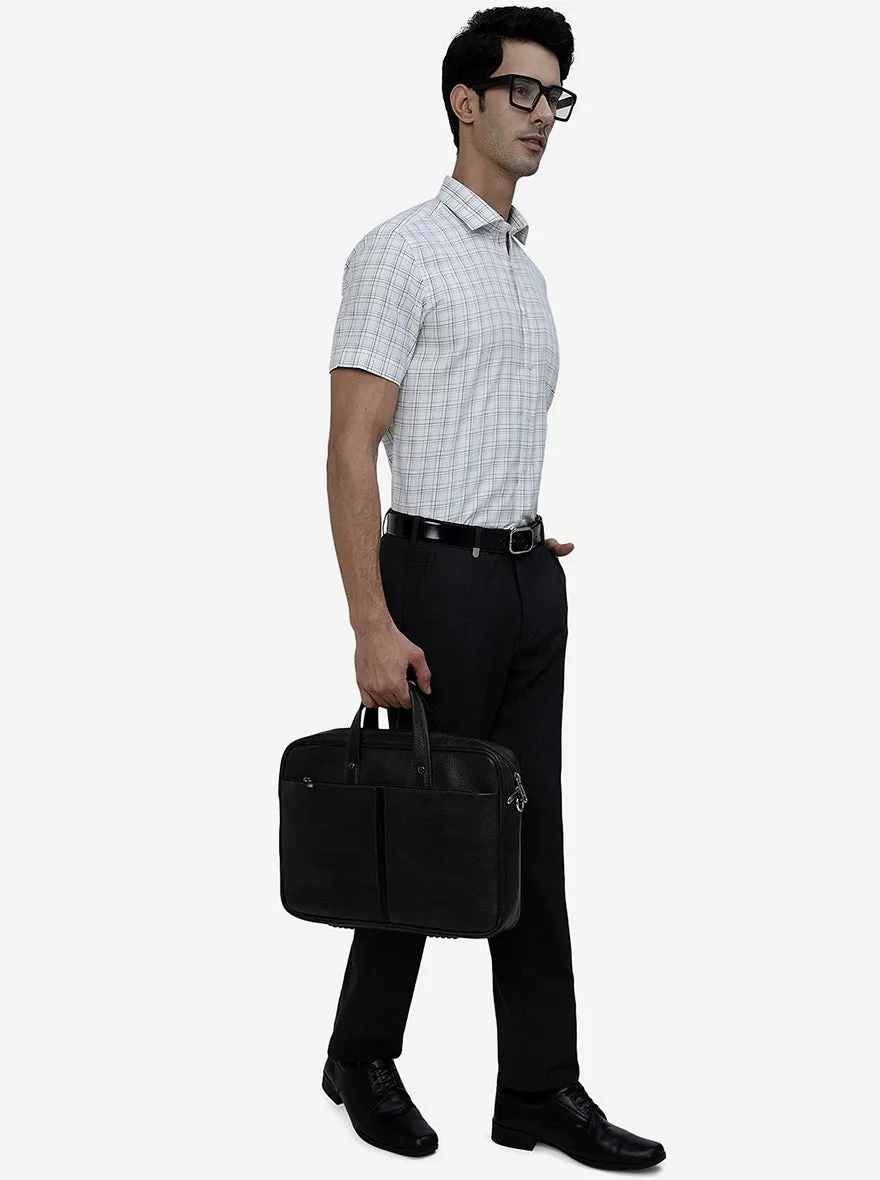 Black Solid Slim Fit Formal Trouser | JB Studio
