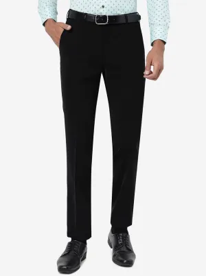 Black Solid Slim Fit Formal Trouser | JB Studio