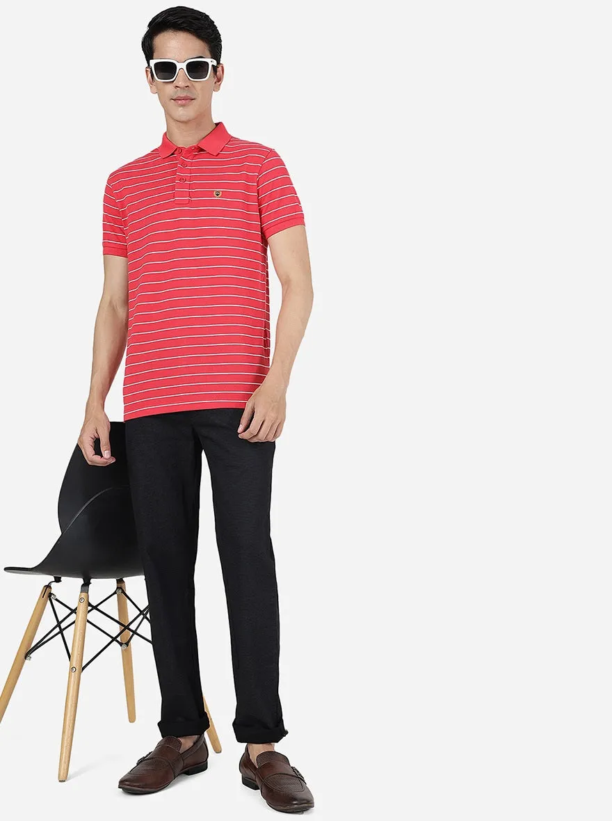 Black Solid Uno Fit Casual Trouser | JadeBlue