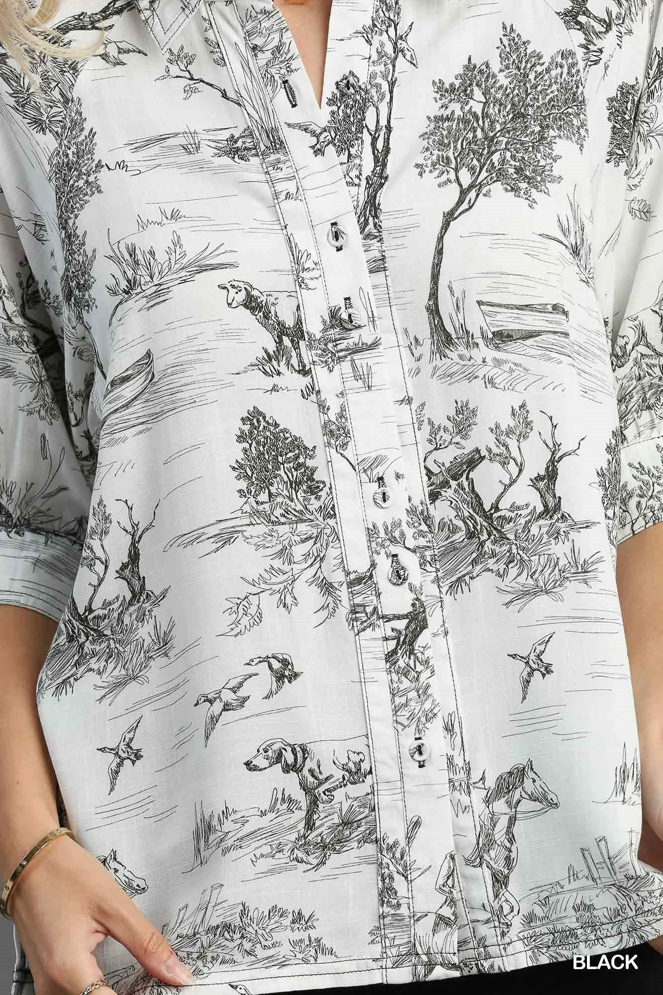Black Toile Blouse