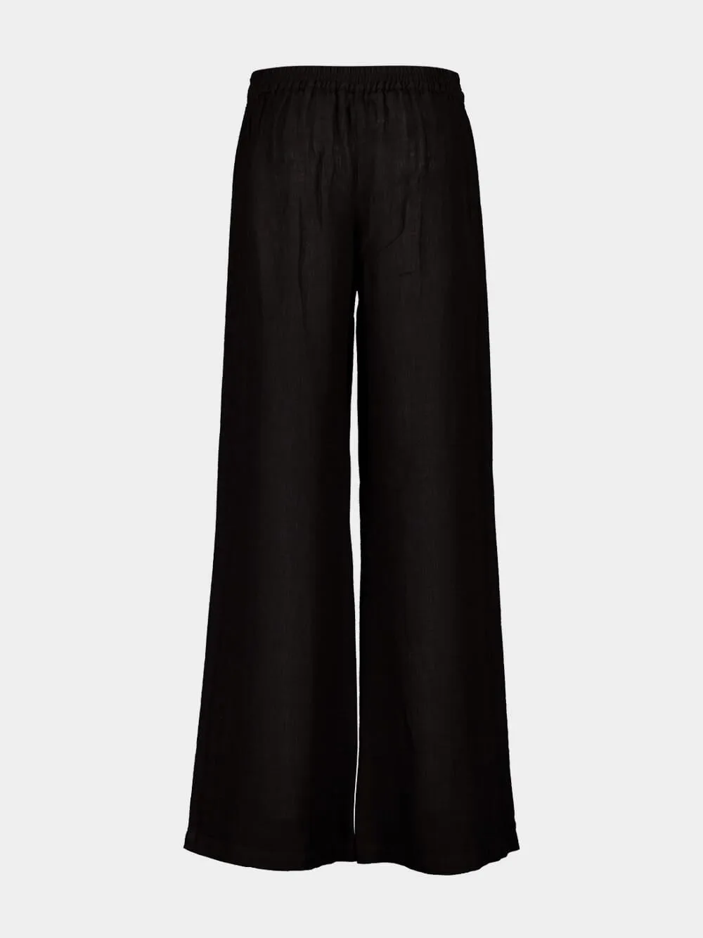 Black Wide-Leg Linen Pants