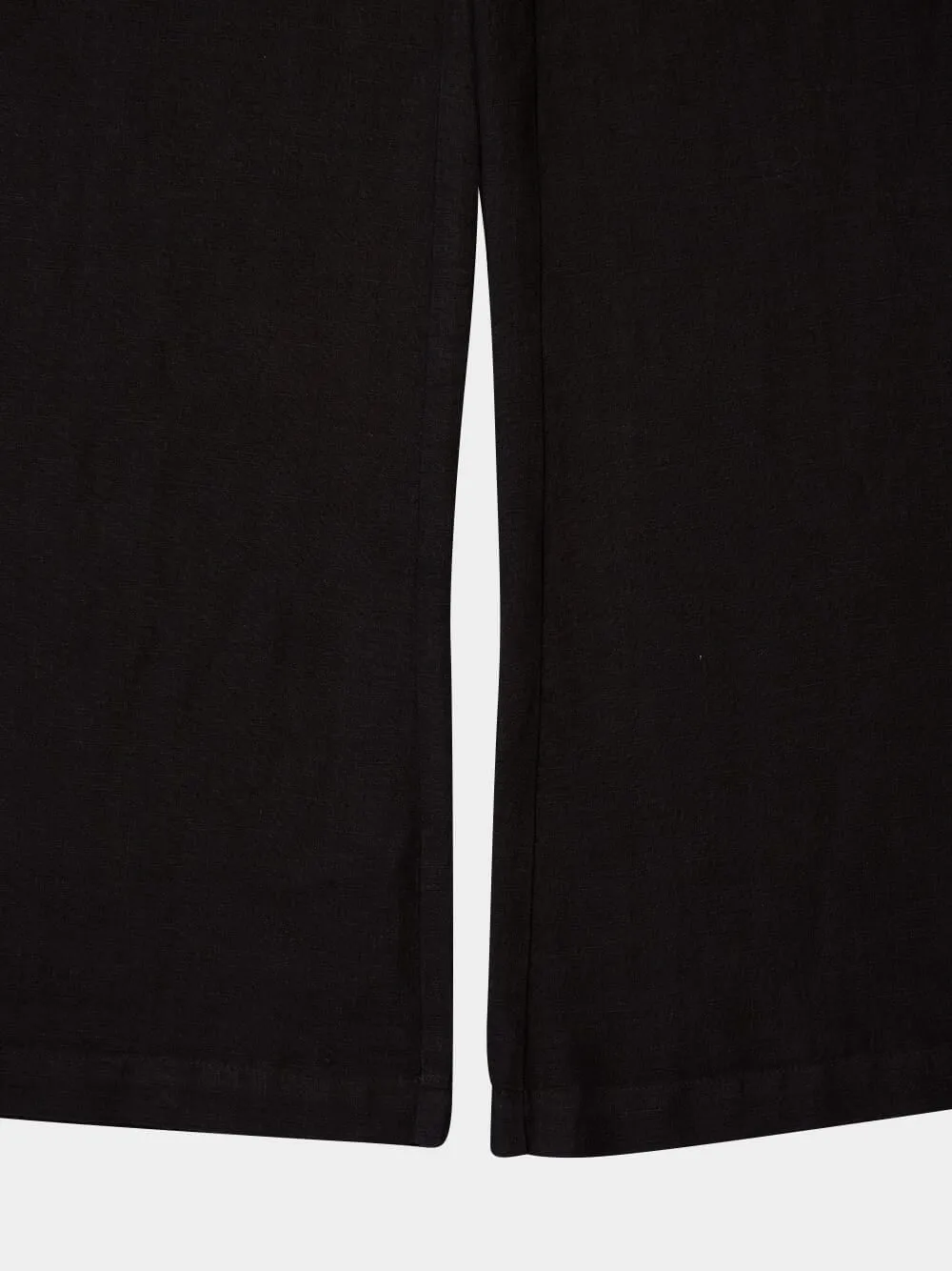 Black Wide-Leg Linen Pants