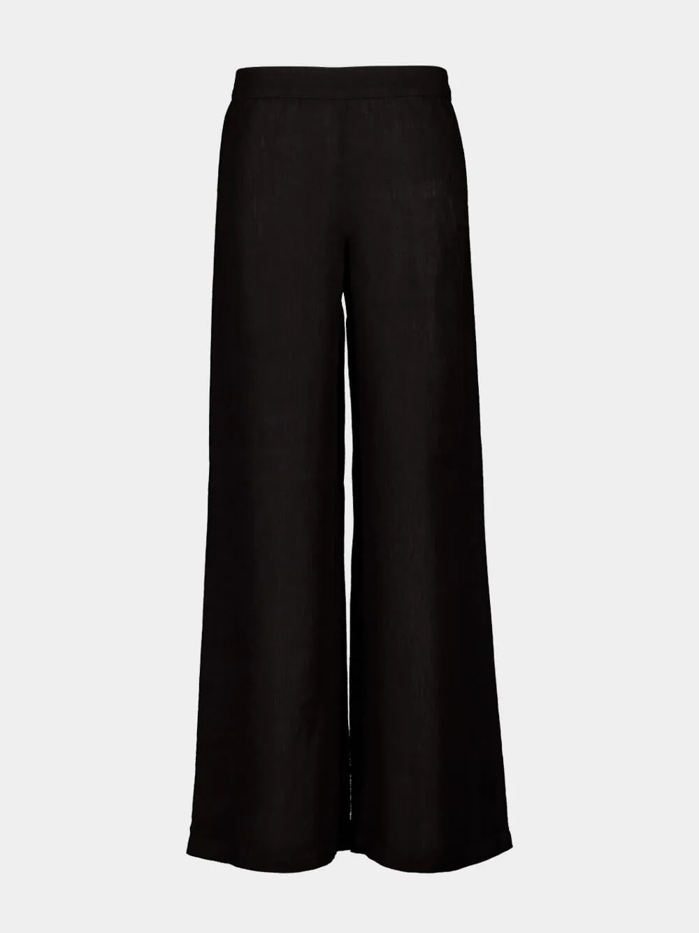 Black Wide-Leg Linen Pants