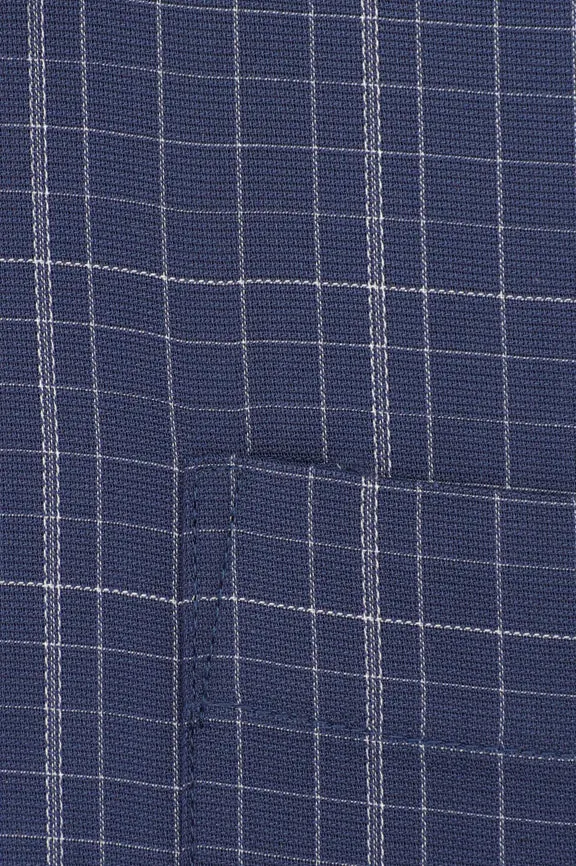 Blue Graph Check Formal Shirt (Half Sleeves)