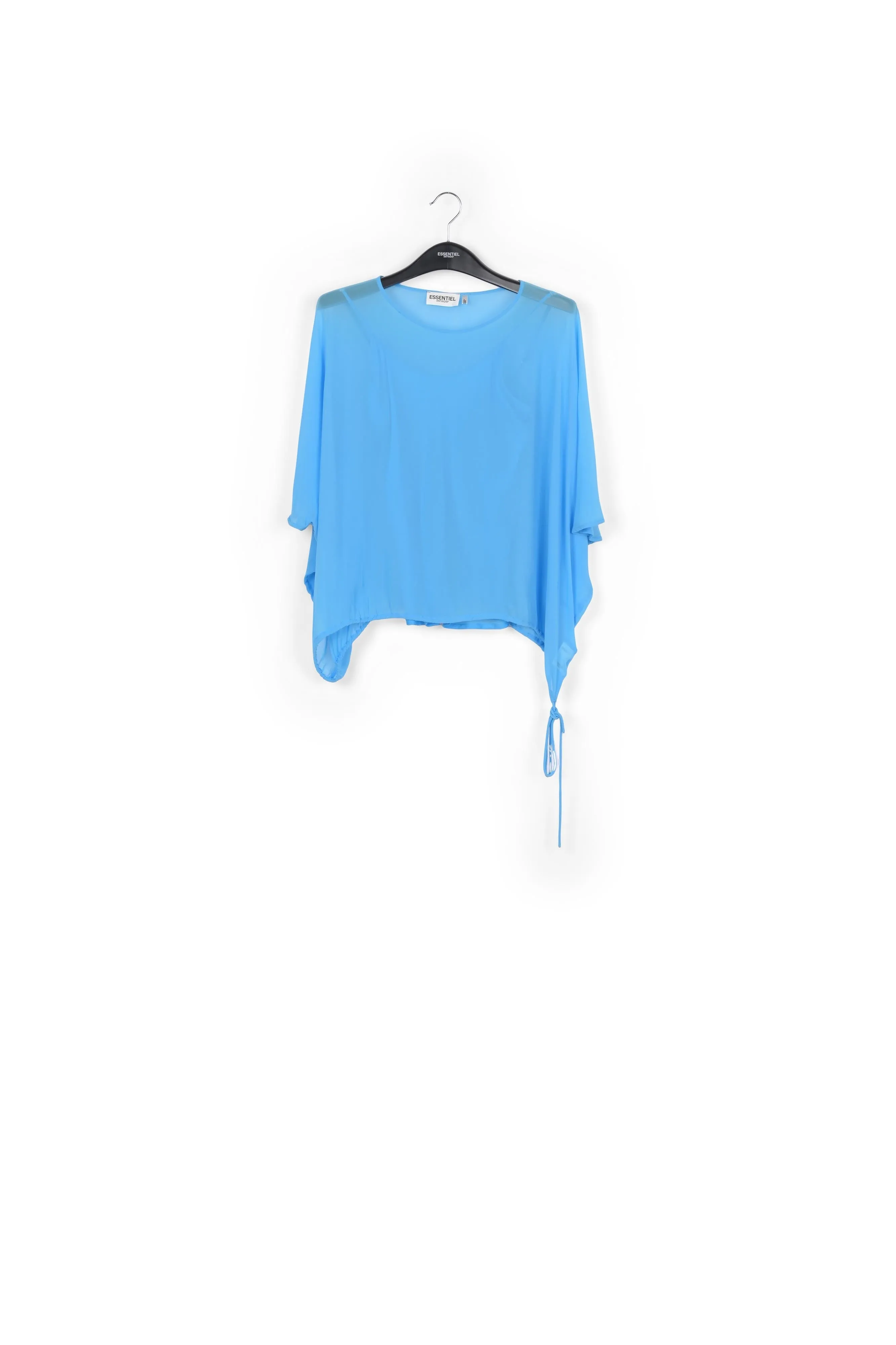 Blue voluminous sheer top