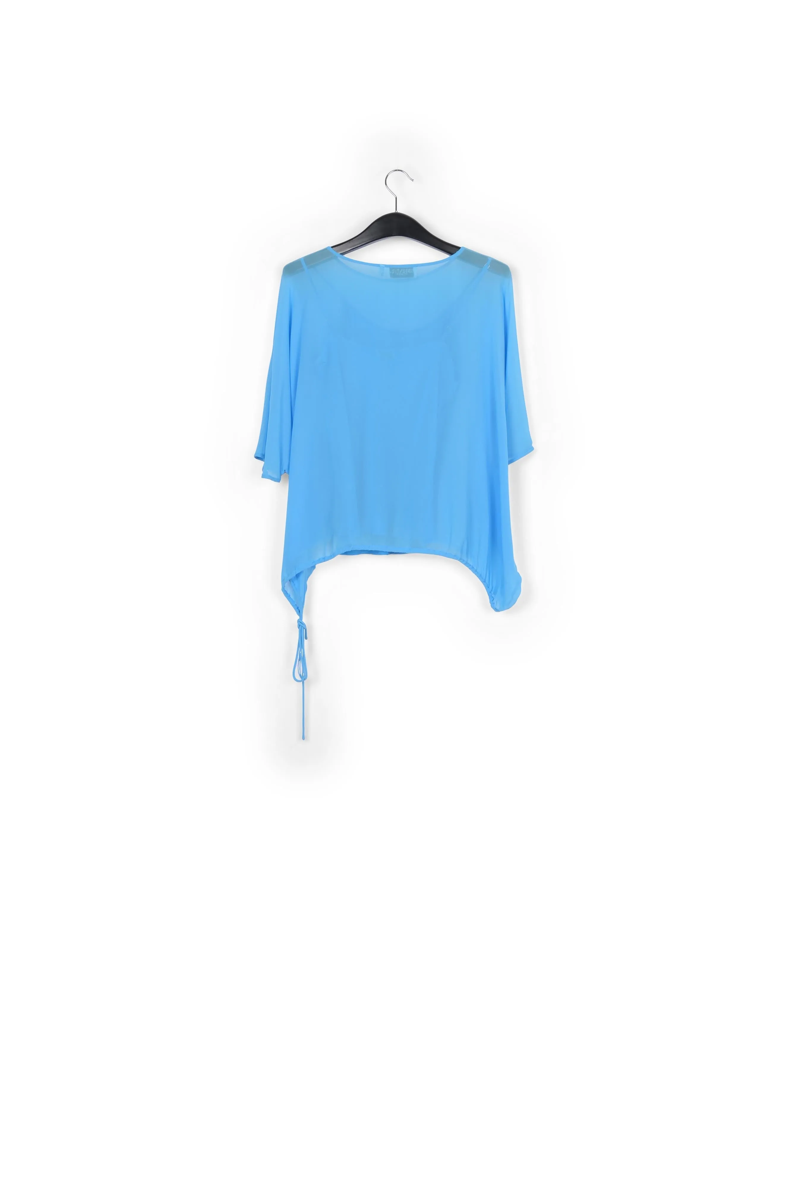 Blue voluminous sheer top
