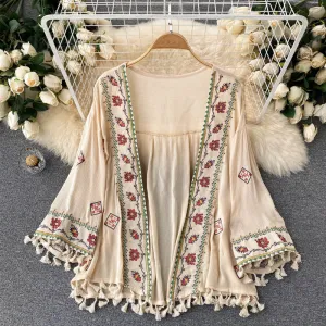 Boho Embroidered Cardigan