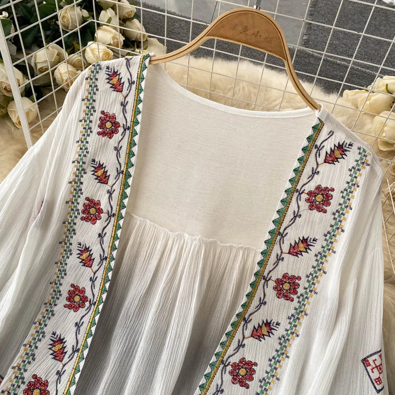 Boho Embroidered Cardigan