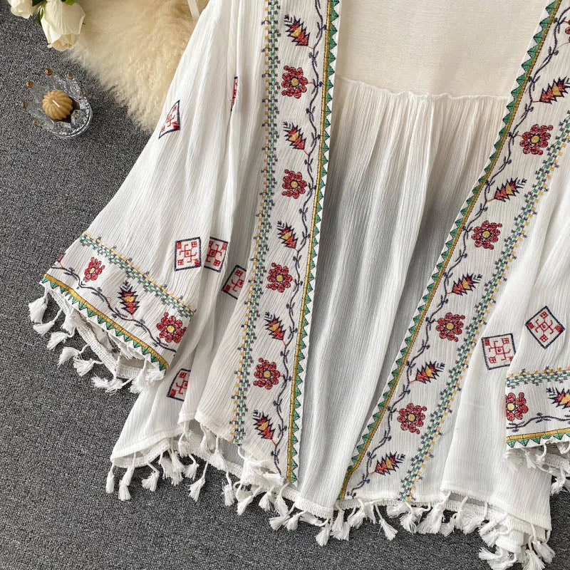 Boho Embroidered Cardigan