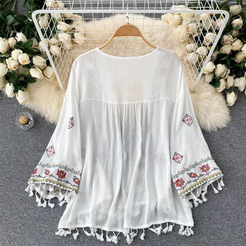 Boho Embroidered Cardigan