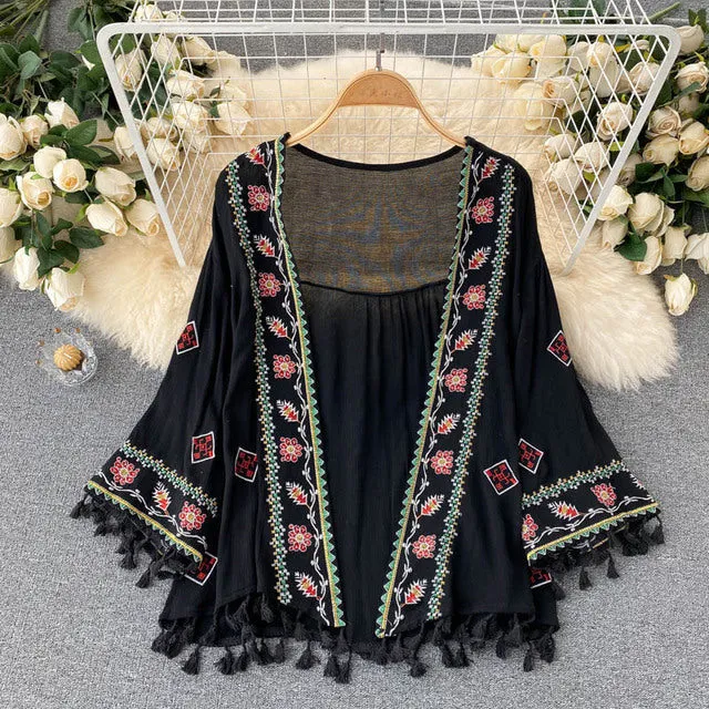 Boho Embroidered Cardigan