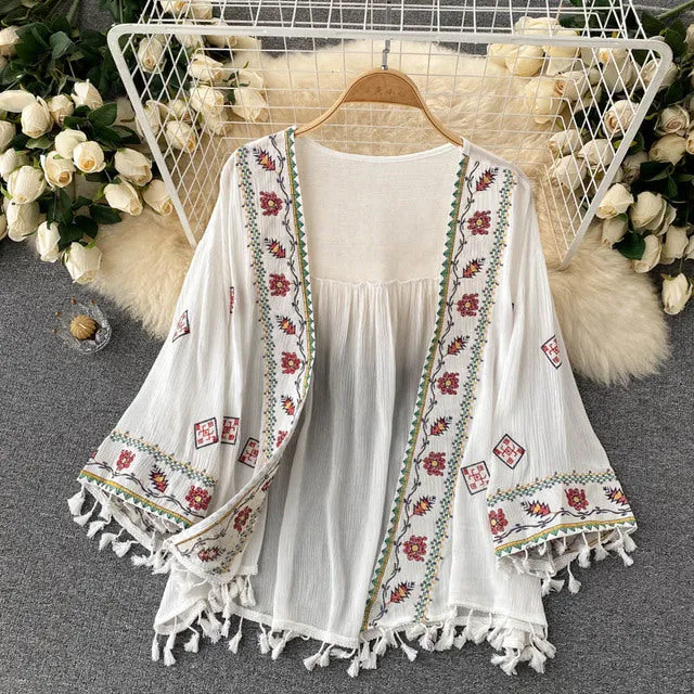 Boho Embroidered Cardigan